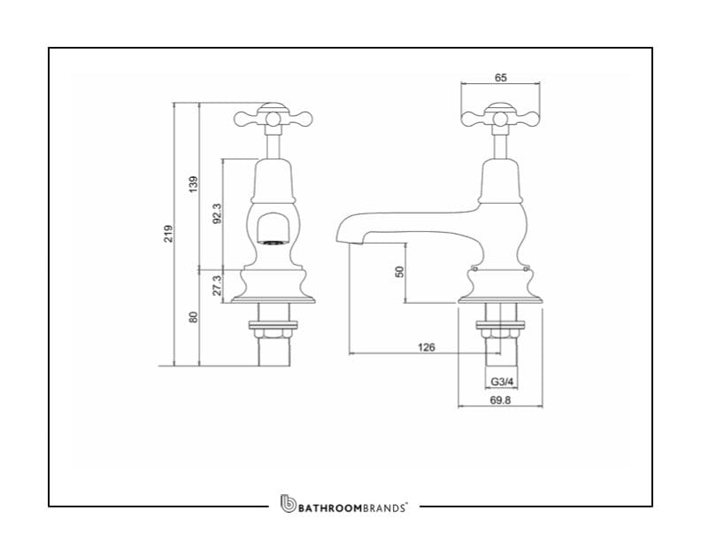 Burlington Bath Tap Burlington Claremont Regent Bath Taps | Chrome