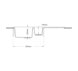 Cabro Granite Sink Sergio Granite 345/155 Double Sink with Drainer | Black