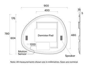 Code Interiors Code Interiors Euro Pond LED Mirror | Bluetooth Speaker | 900W