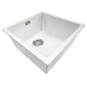 Elite Granite Sink Code Aura 400 x 400 Single Sink | Matte White