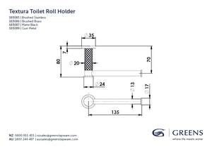 Greens Toilet Roll Holder Greens Textura Toilet Roll Holder | Matte Black