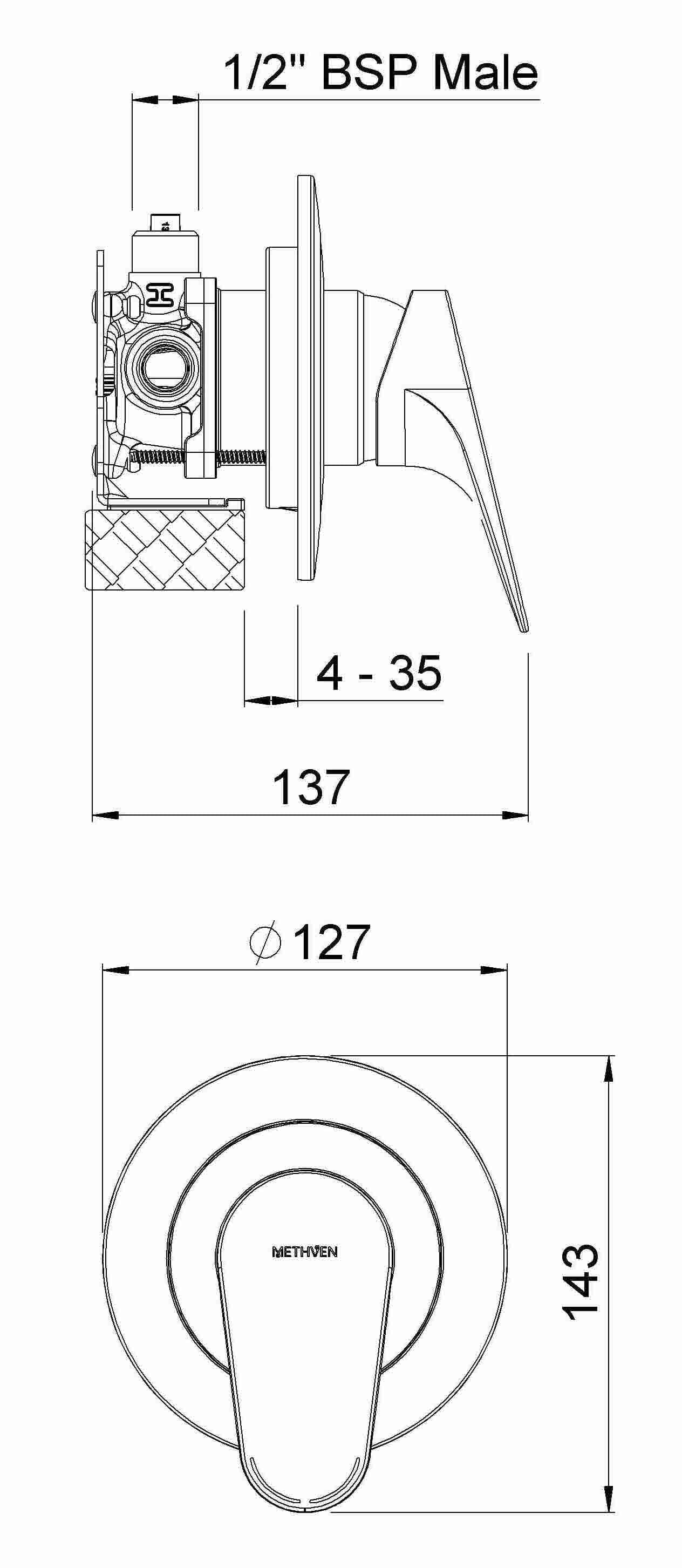 Methven Shower Mixer Methven Maku Shower Mixer with Fastflow II | Chrome