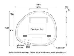 Code Interiors Code Interiors Euro Pond LED Mirror | Bluetooth Speaker | 1150W