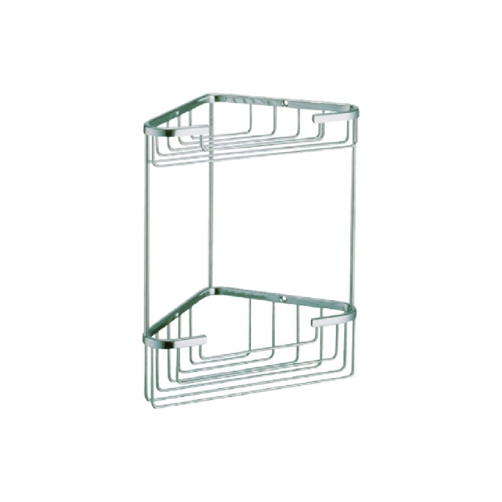 Progetto Bathroom Accessories Eco Style 2 Tier Corner Wire Basket | Shower Caddy