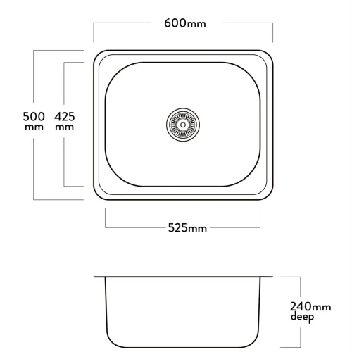 Cabro Stainless Steel Sink Mercer Pulito 525 Laundry Sink