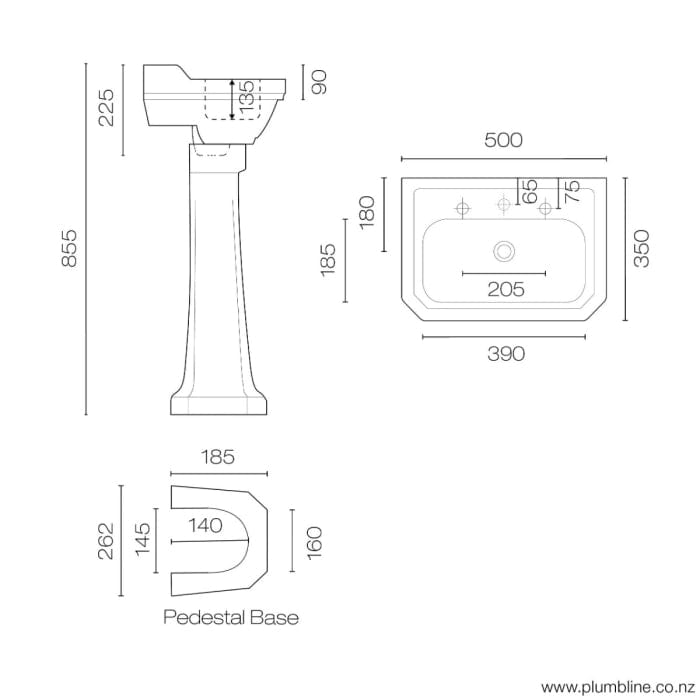 Plumbline Basin McKinley Adelphi 500 Basin & Pedestal