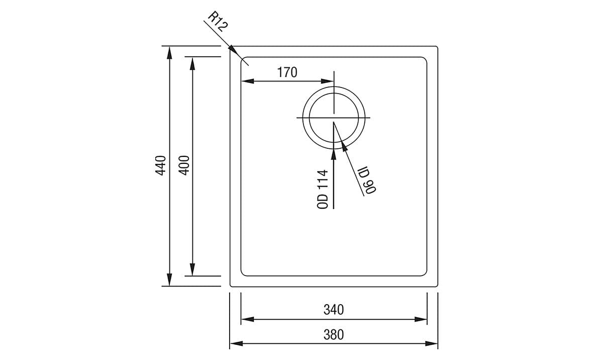 Cabro Stainless Steel Sink Picassi Gino 340 Single Sink