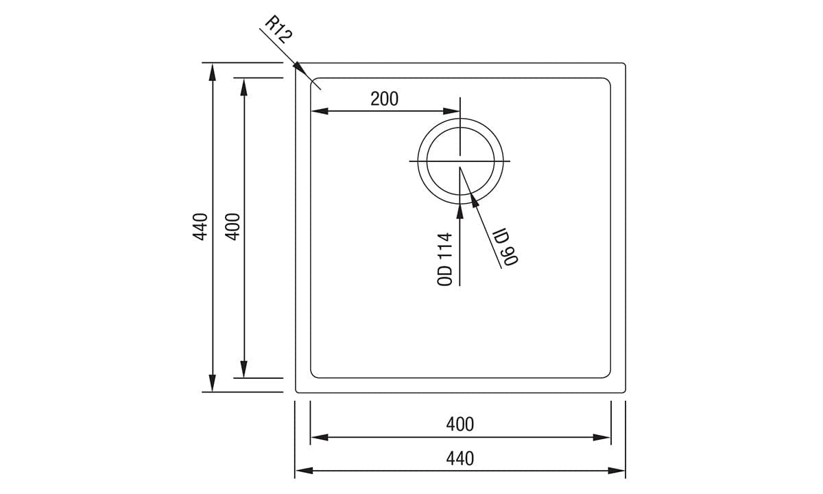 Cabro Stainless Steel Sink Picassi Gino 400 Single Sink