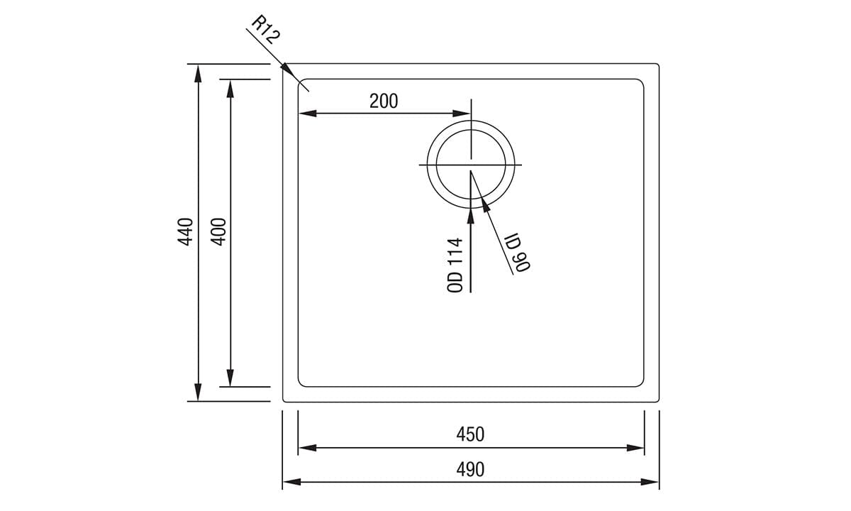 Cabro Stainless Steel Sink Picassi Gino 450 Single Sink