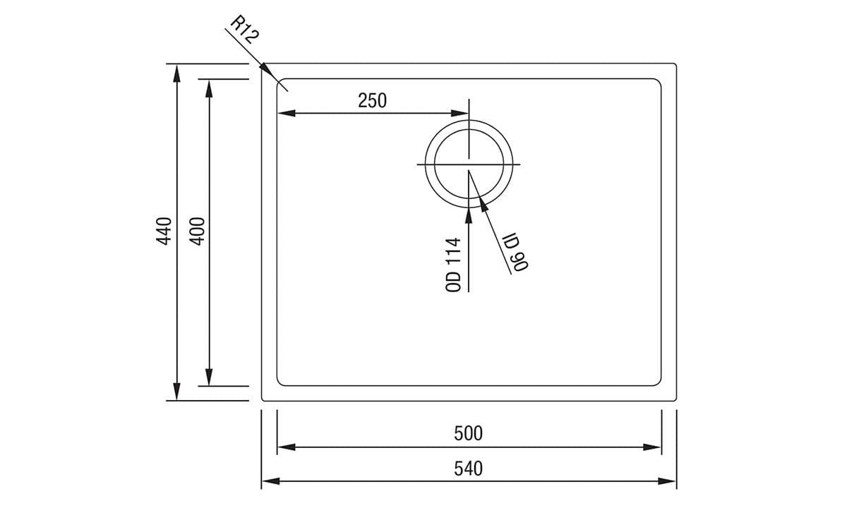 Cabro Stainless Steel Sink Picassi Gino 500 Single Sink