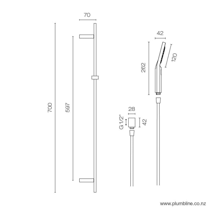 Progetto shower Como Round Slide Shower | Matte Black