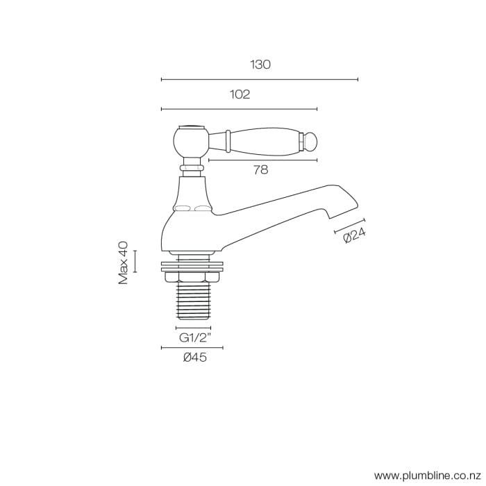 Plumbline Basin Tap McKinley Consort 15mm Basin Tap Pair | Chrome