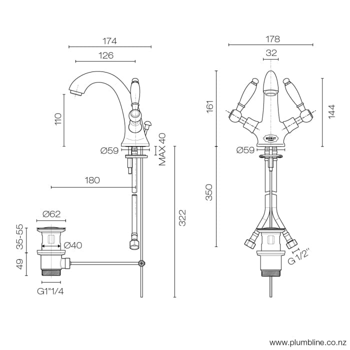 Plumbline Basin Tap McKinley Consort Basin Mixer | Chrome
