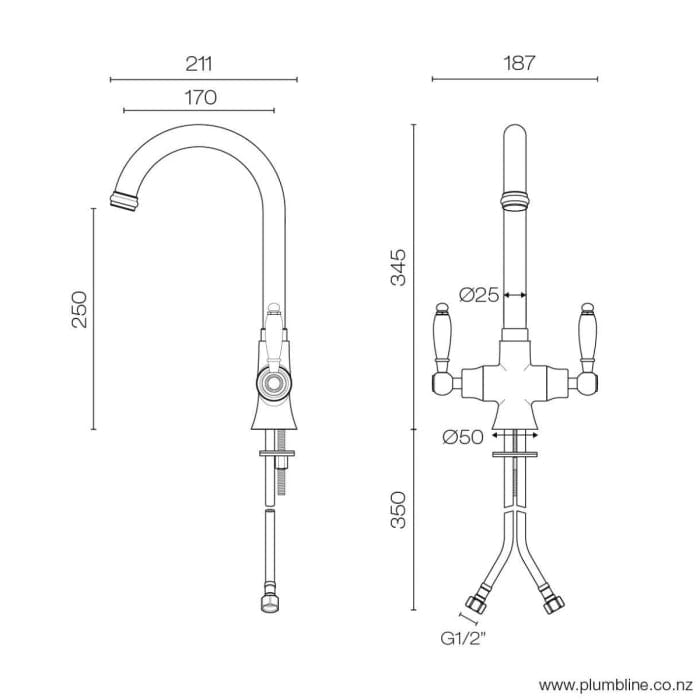 Plumbline Kitchen Tap McKinley Consort Kitchen Mixer | Chrome