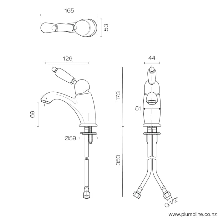 Plumbline Basin Tap McKinley Consort Single Lever Basin Mixer | Chrome