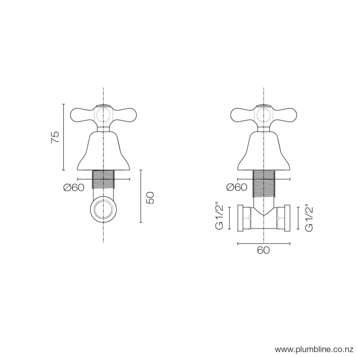Plumbline Shower Mixer McKinley Empire Bench Mount 15mm Shower Taps | Chrome