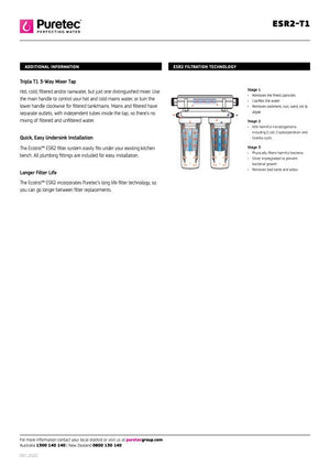 Puretec Filter Tap Puretec Tripla T1 Triple Action LED Kitchen Mixer + Rainwater Filter | Chrome