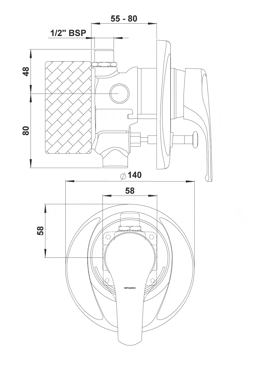 Methven Shower Mixer Methven Futura Shower Mixer with Diverter | Chrome