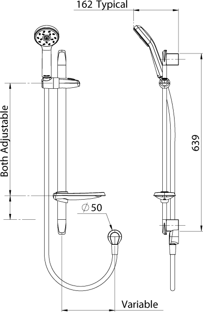 Methven shower Methven Futura FU Slide Shower | Chrome