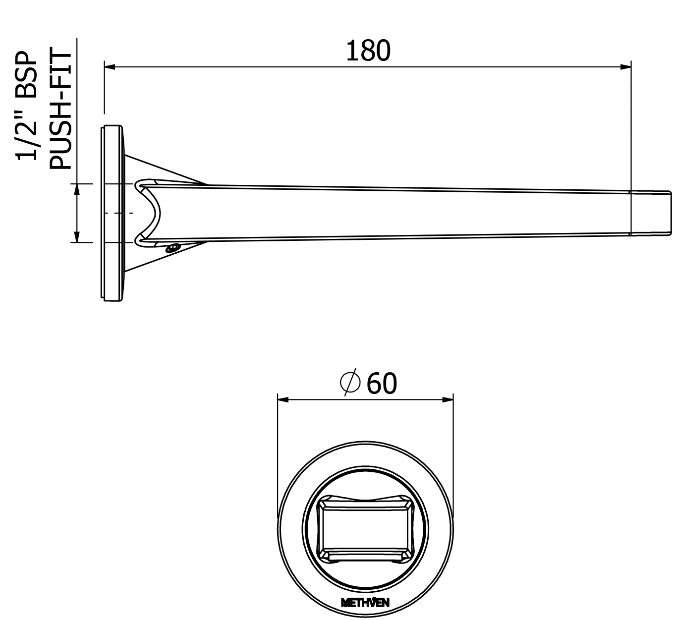 Methven Spout Methven Glide Bath Spout | Chrome