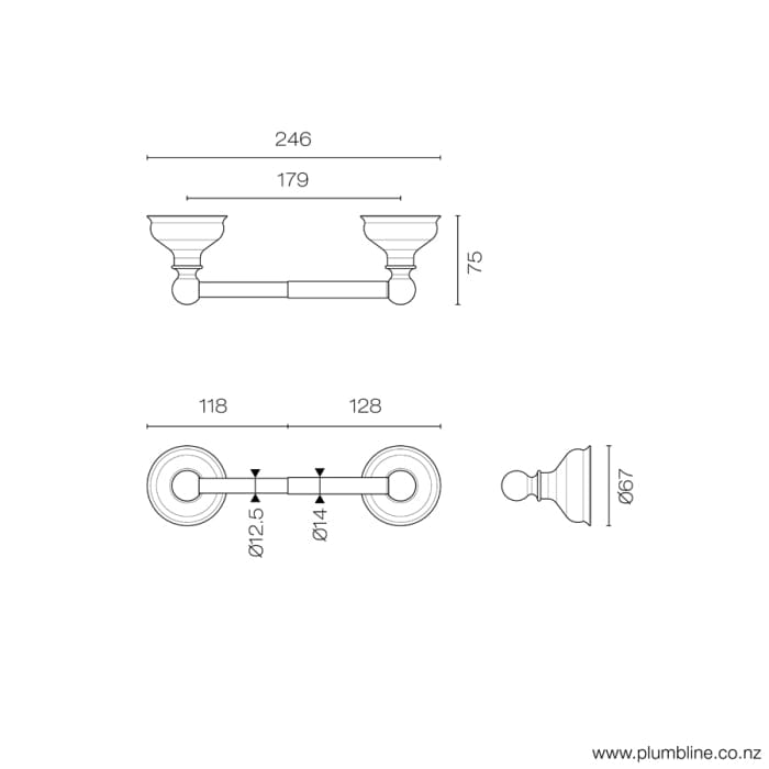 Plumbline Toilet Roll Holder McKinley Empire Toilet Roll Holder | Chrome