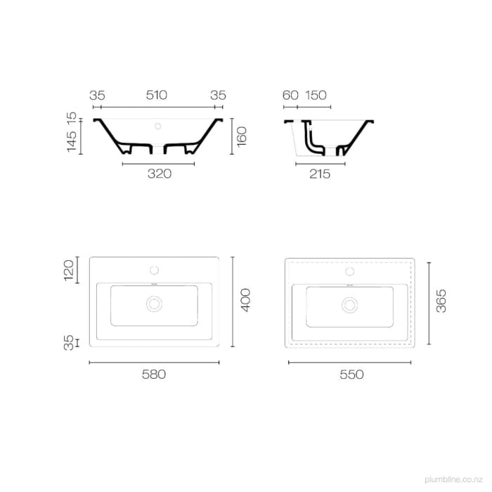 Catalano Basin Kube 58 Inset Basin