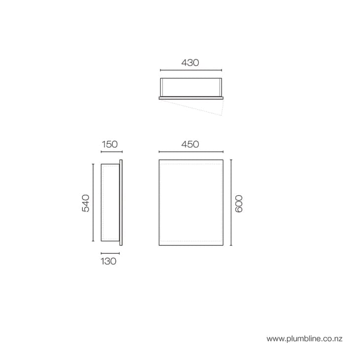 Progetto Mirror Cabinet Mia 450 Mirror Cabinet | 1 Door Black Oak