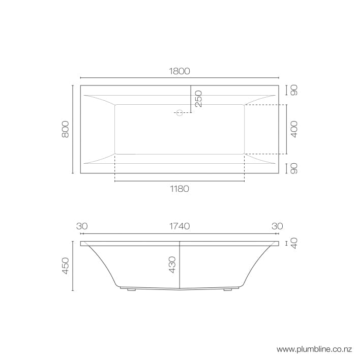 Progetto Bath Pure 1800 Inset Bath