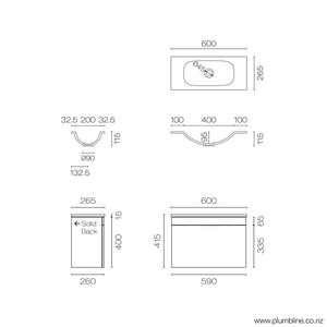 The Bathroom Shop Vanity Reflex Opaco 1200 Wall Vanity | 1 Drawer