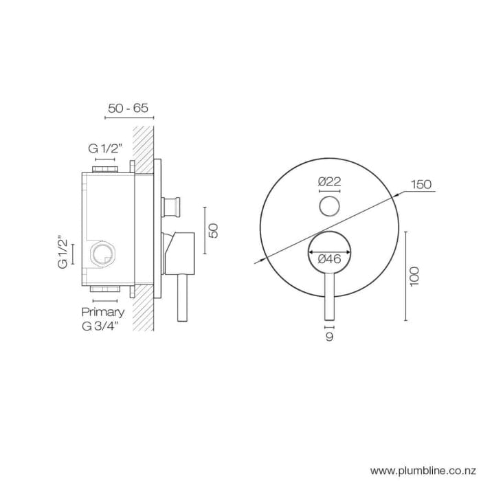 Progetto Shower Mixer Swiss Shower Mixer with Diverter | Brushed Stainless Steel