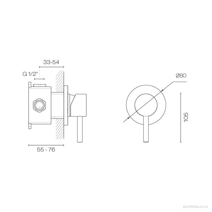 Progetto Shower Mixer Swiss Shower Mixer | Brushed Stainless Steel
