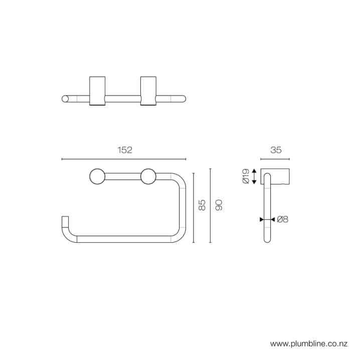 Progetto Toilet Roll Holder Swiss Toilet Roll Holder | Brushed Stainless Steel