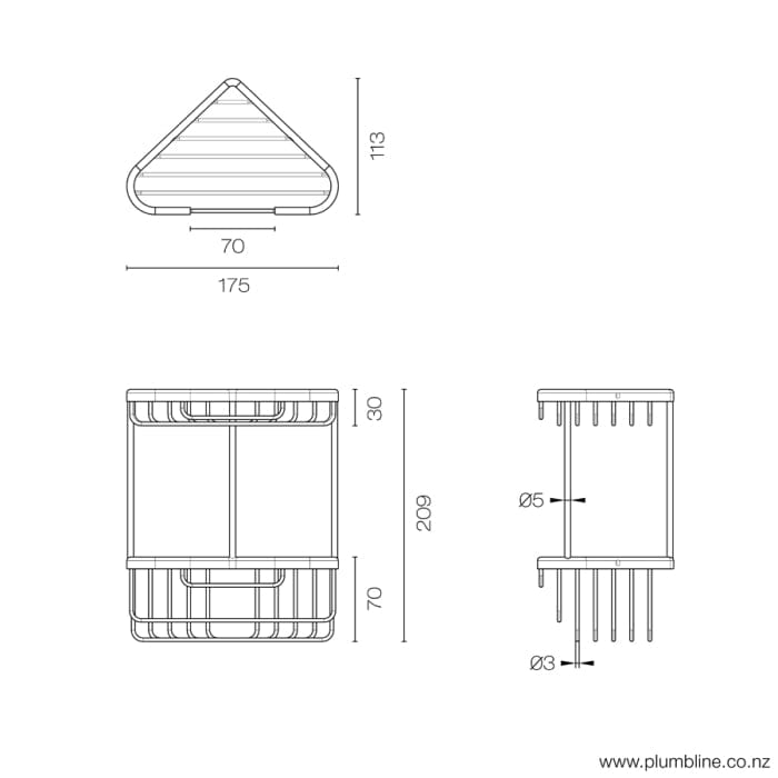 Progetto Bathroom Accessories Eco Style 2 Tier Corner Wire Basket | Chrome