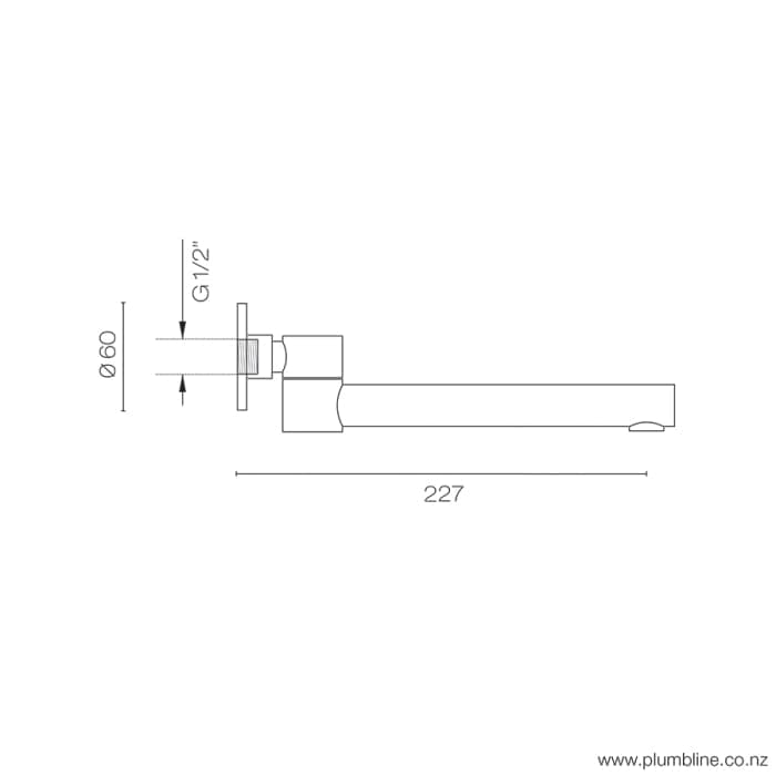 Progetto Spout Eco Style Swivel Wall Mount Bath Spout | Chrome