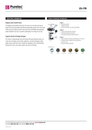 Puretec Filter Tap Puretec Tripla T3 Triple Action LED Kitchen Mixer + Mains Water Filter | Chrome