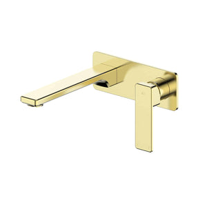 Greens Basin Tap Greens Arcas Wall Basin Mixer with Faceplate | Brushed Brass