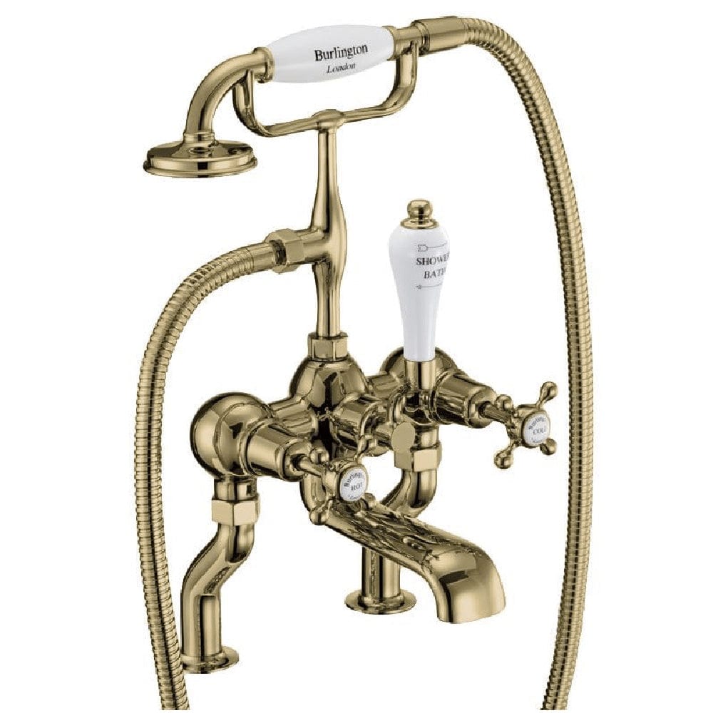 Burlington Bath Tap Burlington Claremont Deck Mounted Bath/Shower Mixer | Gold