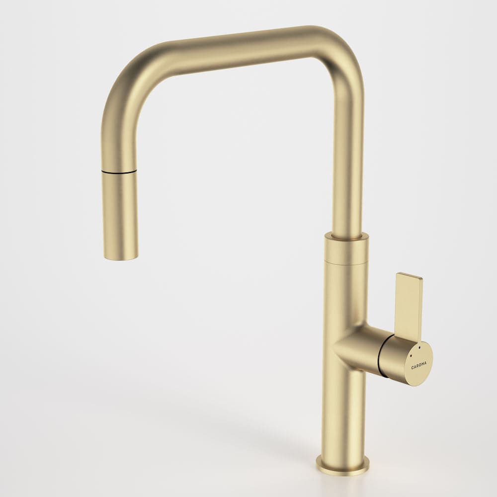 Caroma Kitchen Tap Caroma Urbane II Pull Out Sink Mixer | Brushed Brass