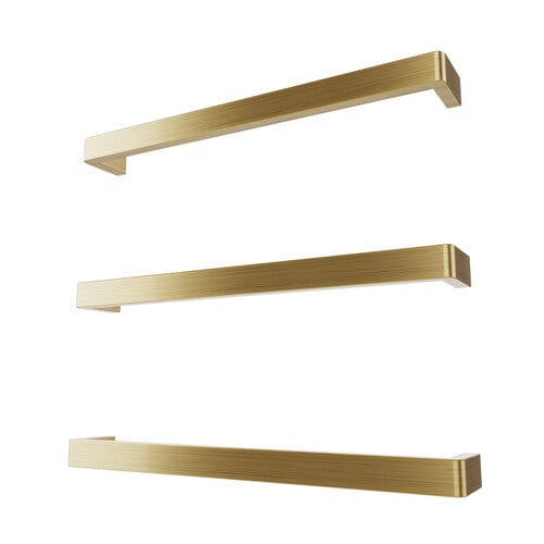 Newtech Heated Towel Bar Newtech Vera Rounded Heated Towel Rail 632mm | Brushed Brass With LT050 (20-70 Watts) Transformer