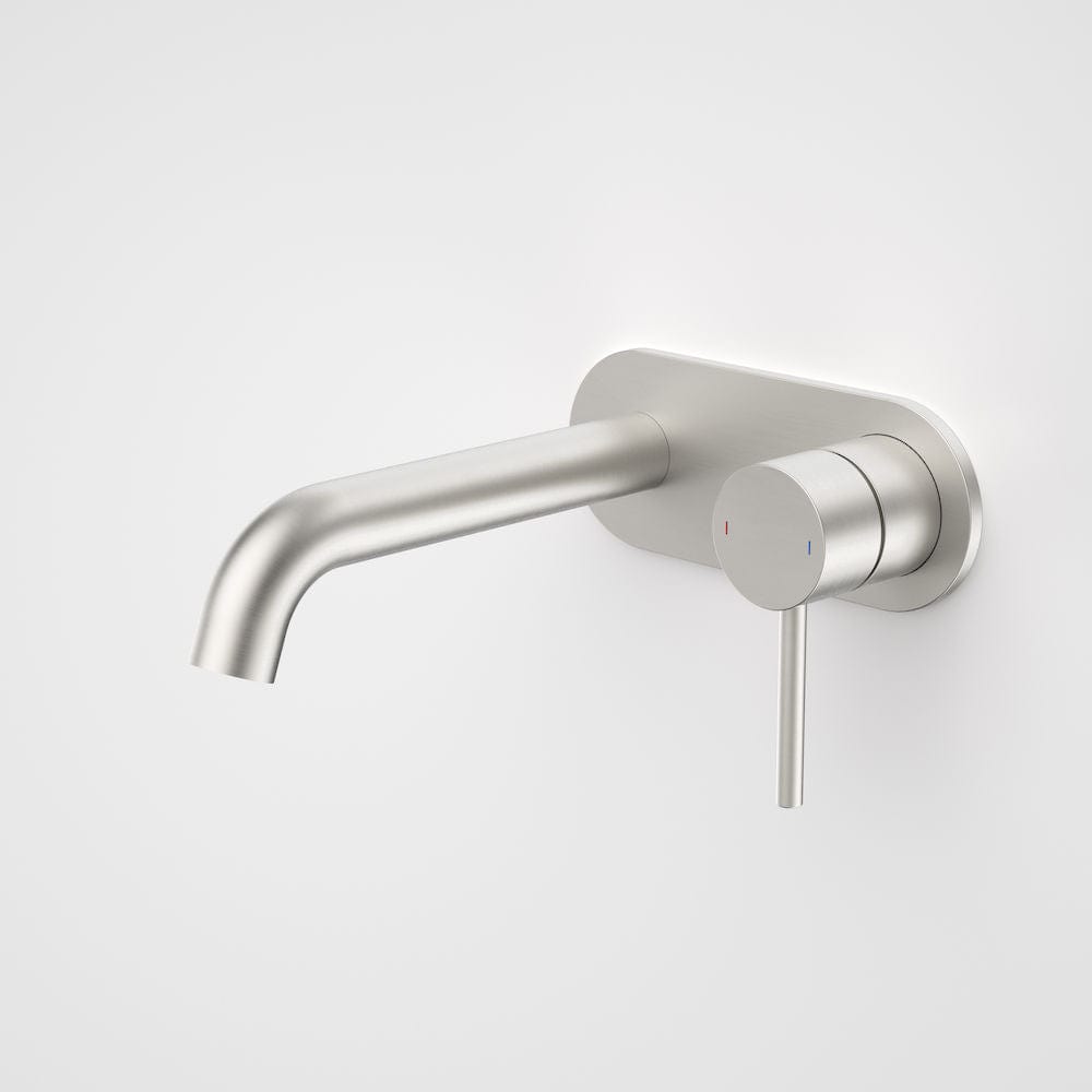 Caroma Basin Tap Caroma Liano II Wall Basin/Bath Mixer on Backplate 175mm | Brushed Nickel