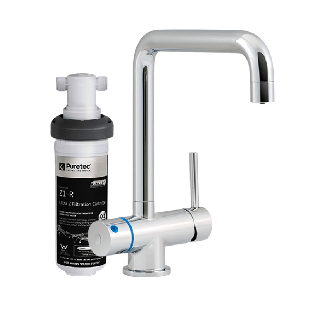 Puretec Filter Tap Puretec Tripla T5 Triple Action LED Kitchen Mixer + Mains Water Filter | Chrome