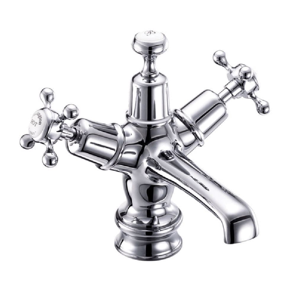 Burlington Basin Tap Burlington Claremont Regent Basin Mixer with Click Clack Waste | Chrome White