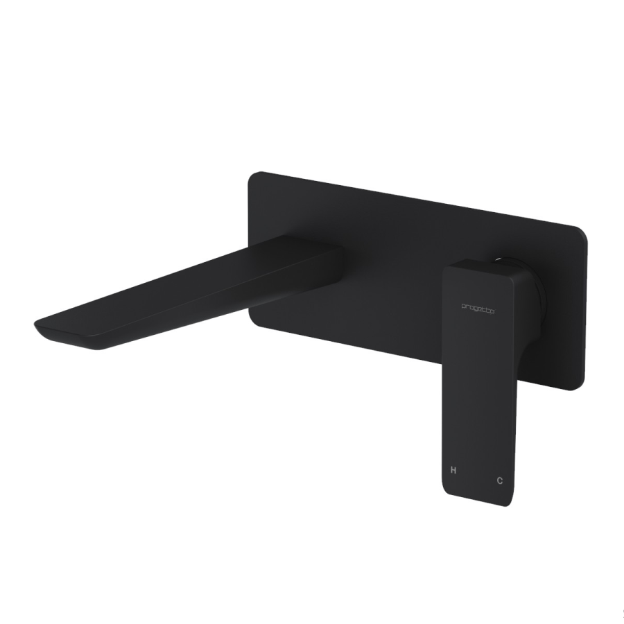 Progetto Basin Tap Como Wall Mount Mixer | Matte Black