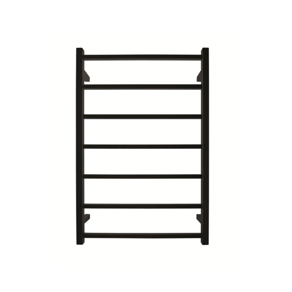 Tranquillity Heated Towel Ladder Tranquillity Jersey Square Heated Towel Ladder 920 x 620mm | Matte Black Left-Hand Cable / Without Timer
