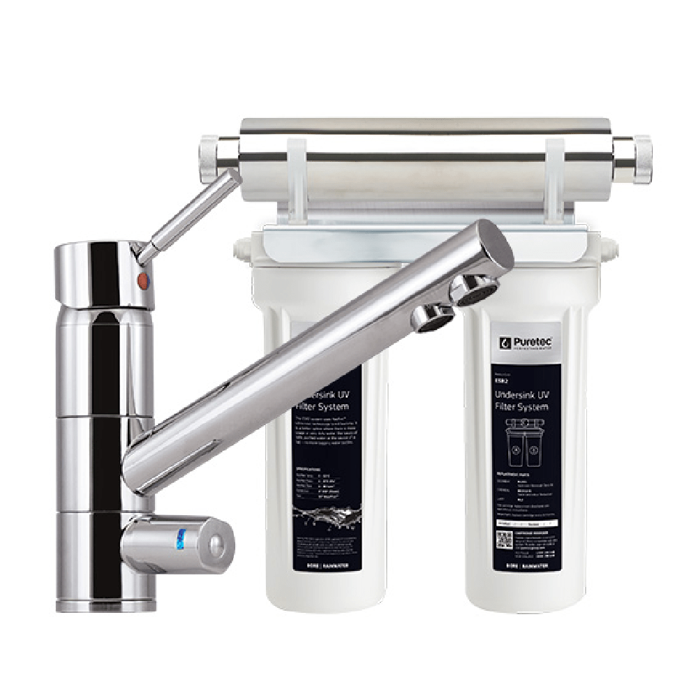 Puretec Filter Tap Puretec Tripla T1 Triple Action LED Kitchen Mixer + Rainwater Filter | Chrome