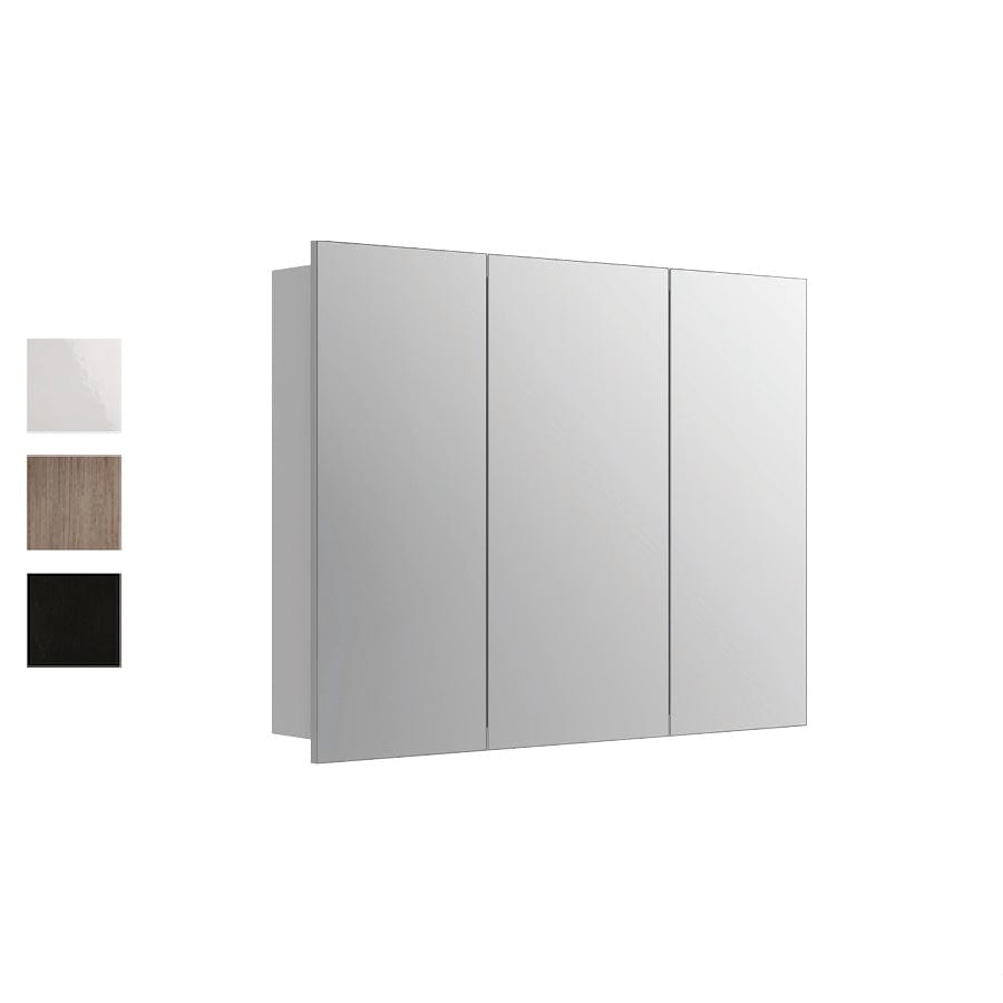 Progetto Mirror Cabinet Mia 900 Mirror Cabinet | 3 Doors Black Oak