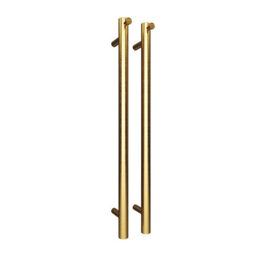 Newtech Heated Towel Ladder Newtech Polo Vertical Heated Towel Rail 1100mm | Brushed Brass With LT050 (20-70 Watts) Transformer