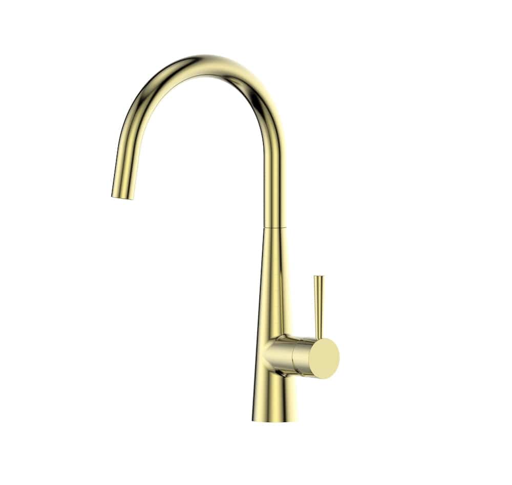 Greens Kitchen Tap Greens Galiano Slimline Sink Mixer | Brushed Brass