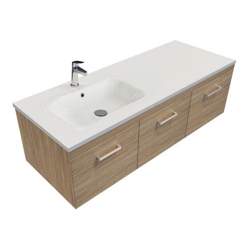 Newtech Newtech Qube 1200mm | 2 Door 1 Drawer Left Offset Basin Wall Vanity