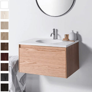 Bath & Co Vanity Michel César Moode 750 Vanity | 1 Basin + 1 Drawer Timber Veneer / Akashi Grey